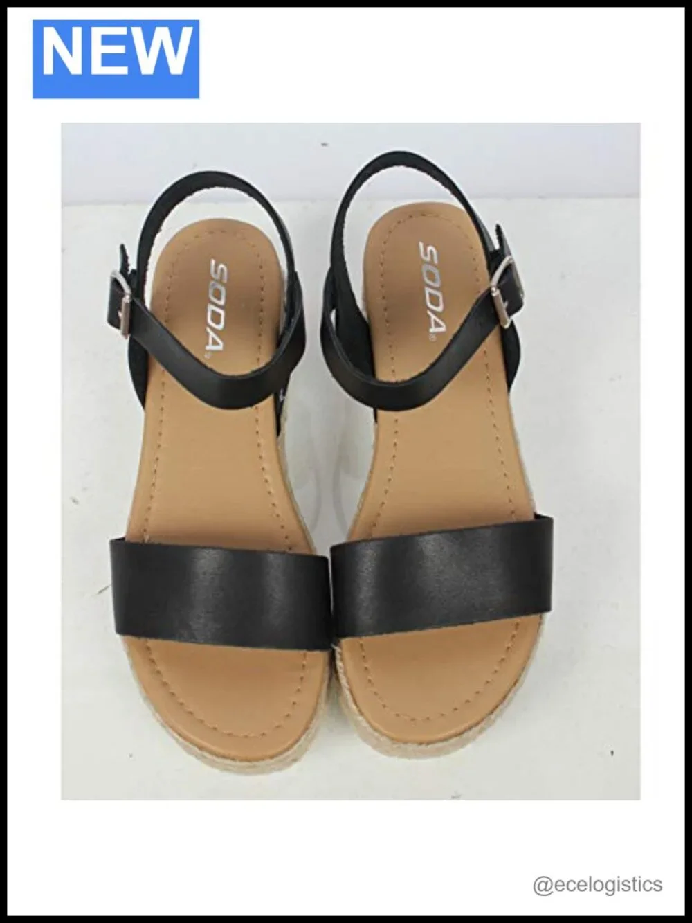 Open Toe Buckle Ankle Strap Espadrilles Flatform Wedge Casual Sandal